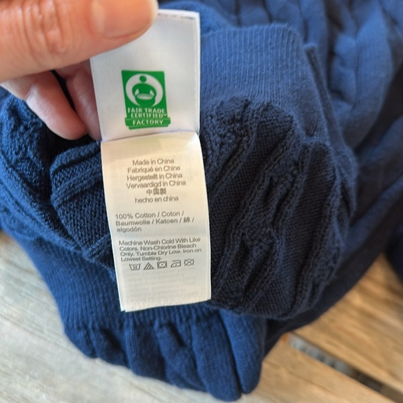 Crewcuts 100% Cotton Navy Cable Knit Sweater, XS (4-5) - Picture 7 of 7